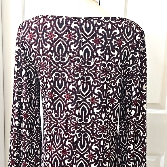 Laundry by Shelli Segal Red and Black Geometric Print Mini Dress Size 6 - Picture 6 of 12